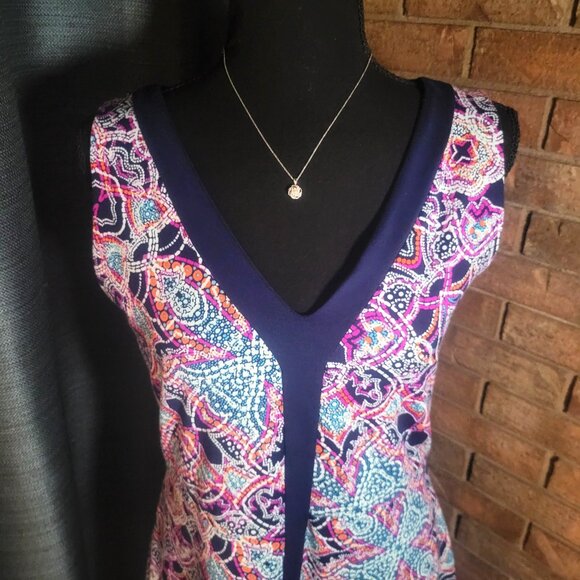 Title Nine Hillary Dream Sleeveless Dress - Multi- Colored Paisley - Size M - Picture 5 of 10